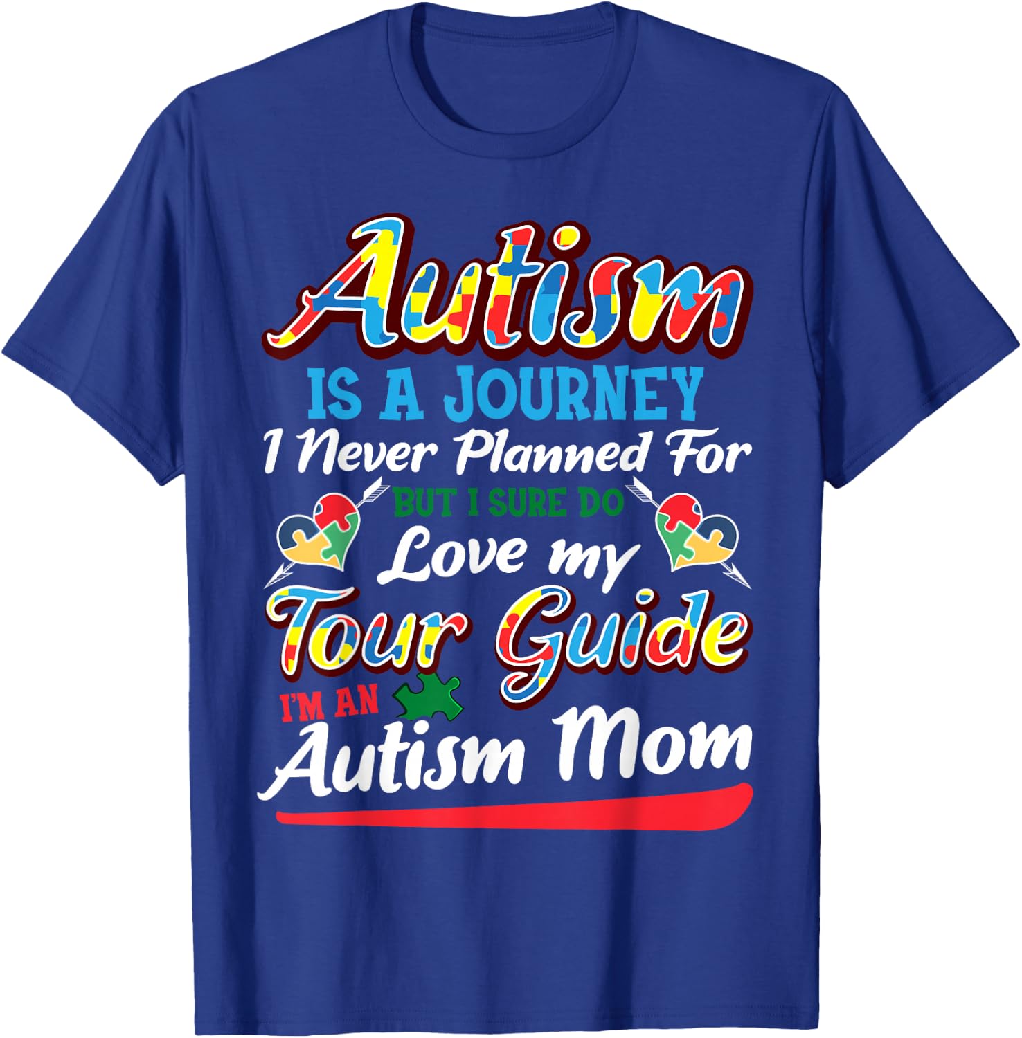Autism Awareness Mom's Journey T-Shirt - T-Shirt | Royal