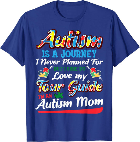 Autism Awareness Mom's Journey T-Shirt - T-Shirt | Royal