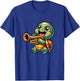 Cute Turtle Playing Trumpet Cartoon Design T-Shirt - T-Shirt | Royal