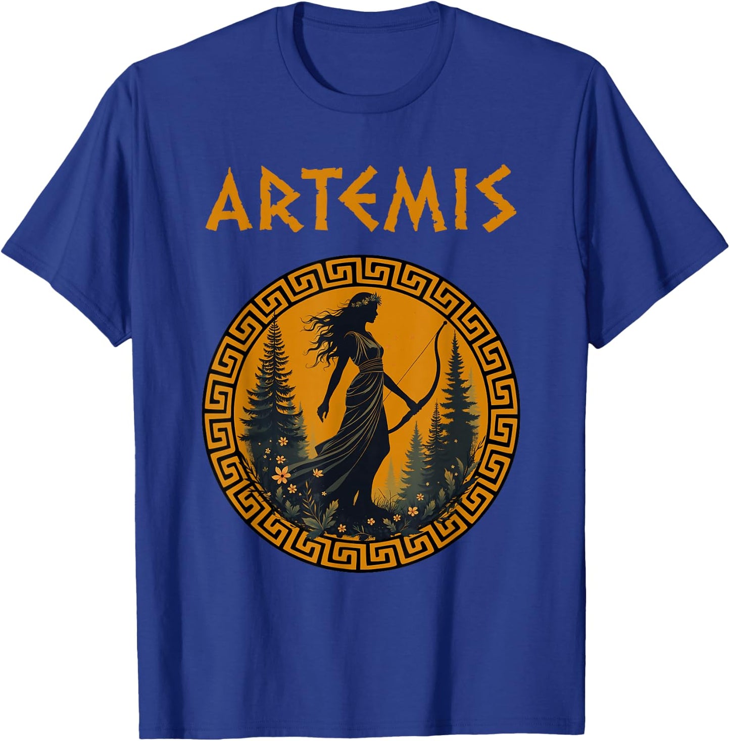Agema Apparel -Adults Artemis Greek Goddess Greek Mythology , Black, Small T-Shirt - T-Shirt | Royal