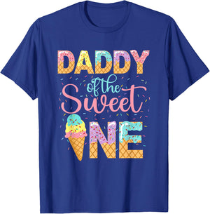 Daddy Of The Sweet One Shirt 1st Birthday Ice Cream Lovers T-Shirt - T-Shirt | Royal