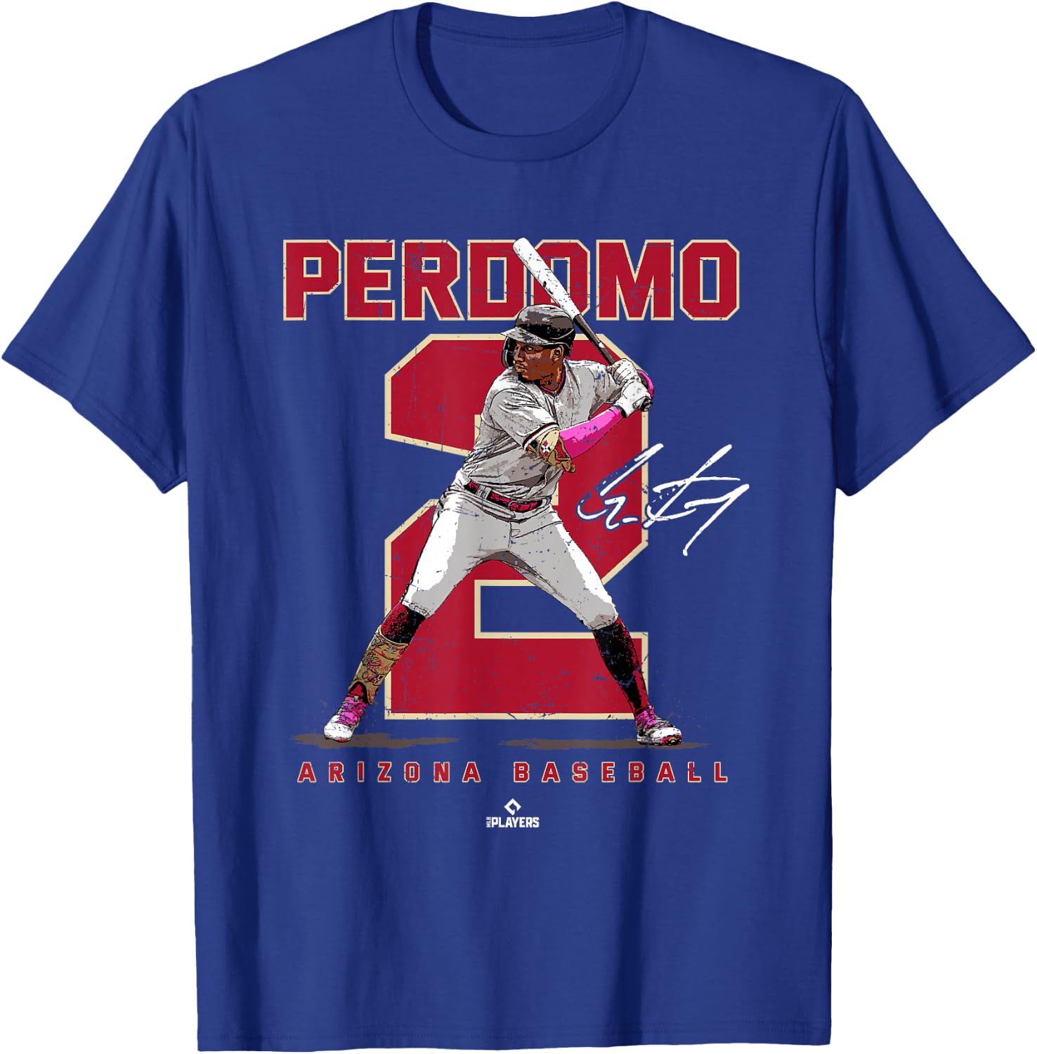 Number and Portrait Geraldo Perdomo Arizona MLBPA T-Shirt - T-Shirt | Royal