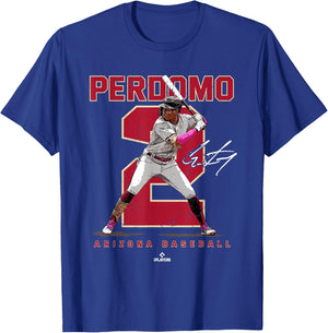Number and Portrait Geraldo Perdomo Arizona MLBPA T-Shirt - T-Shirt | Royal