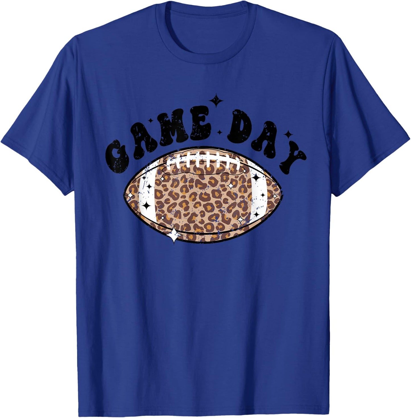 Game Day Leopard Football T-Shirt - T-Shirt | Royal