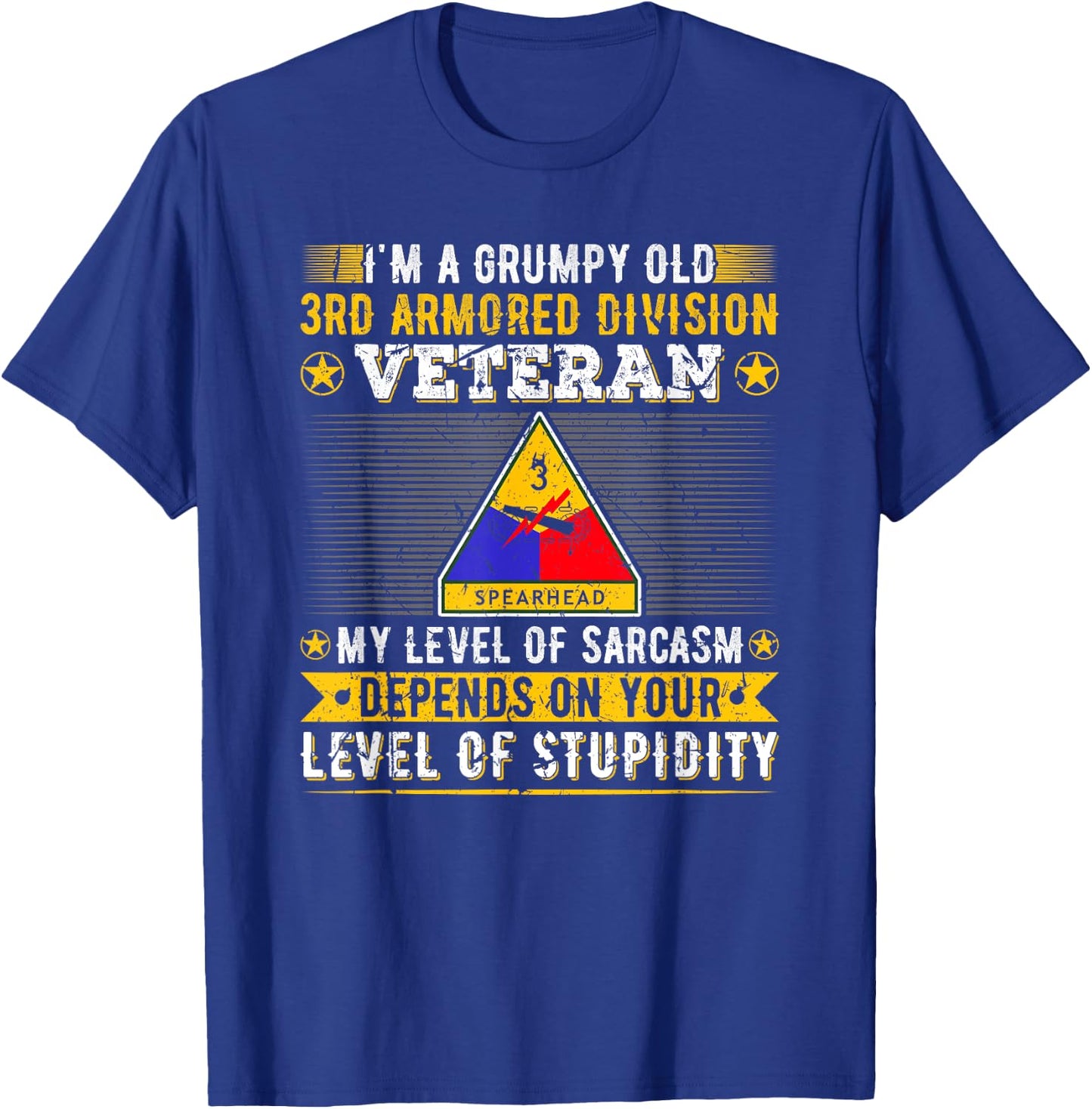 Grumpy Old 3rd Armored Division Veteran Military Army T-Shirt - T-Shirt | Royal