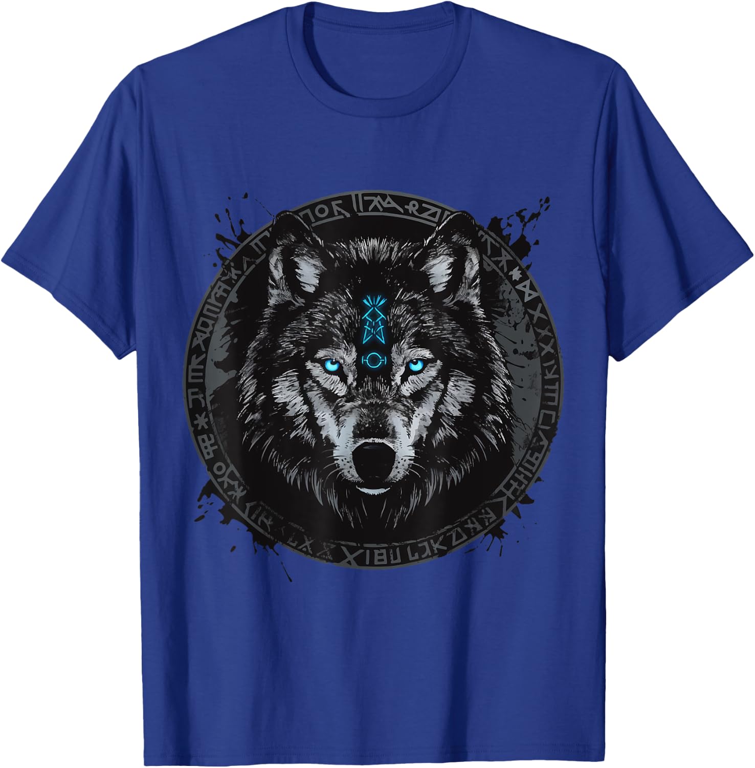 Viking Odins Wolves Geri & Freki Runes Wolf T-Shirt - T-Shirt | Royal