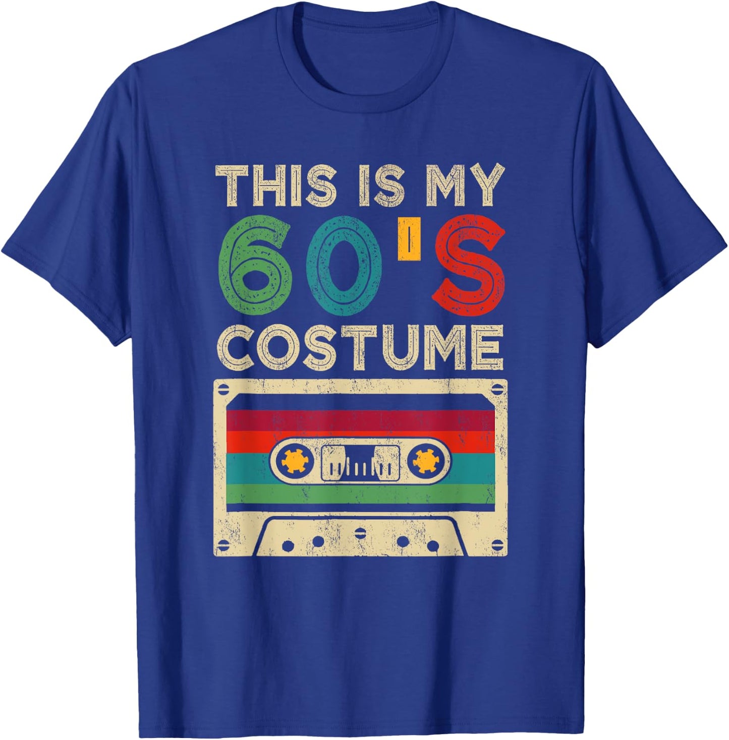 This Is My 60's Costume Funny Halloween 1960s Party Retro T-Shirt - T-Shirt | Royal