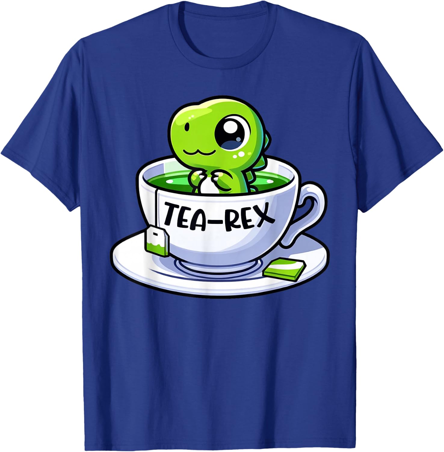 Tea Rex Dinosaur Funny Pun Lover Tea Lover Design T-Shirt - T-Shirt | Royal