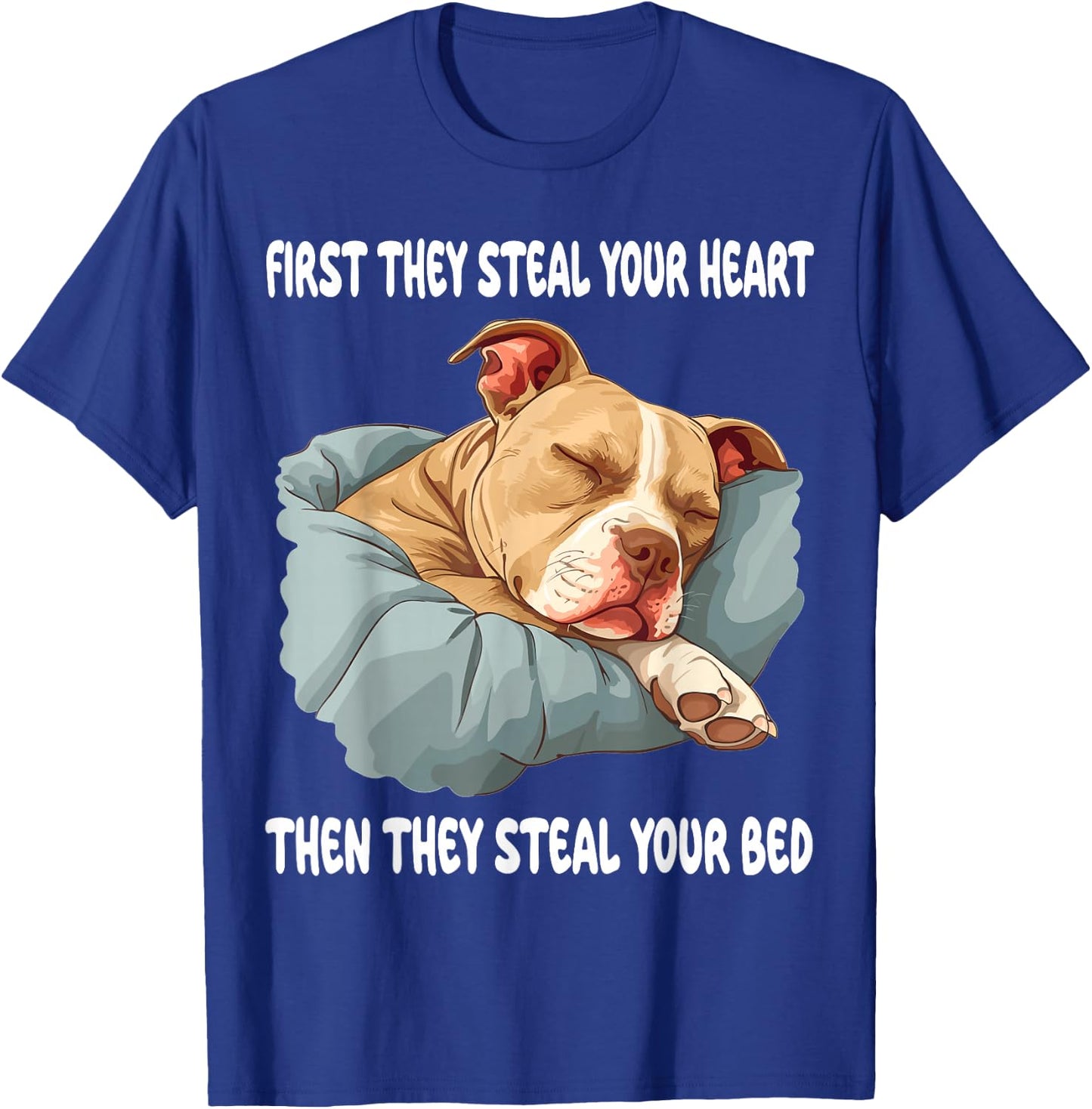 Pitbull Sleeping Pajamas Nightgown T-Shirt - T-Shirt | Royal