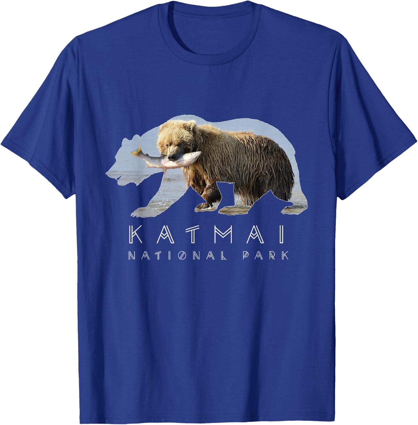 Alaskan Bear Katmai National Park Lake Image Alaska Souvenir T-Shirt - T-Shirt | Royal