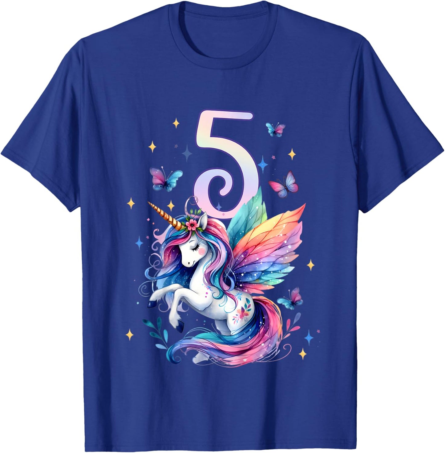 Kids 5th Birthday Unicorn 5 Years Old Five Finally 5 Birthday T-Shirt - T-Shirt | Royal