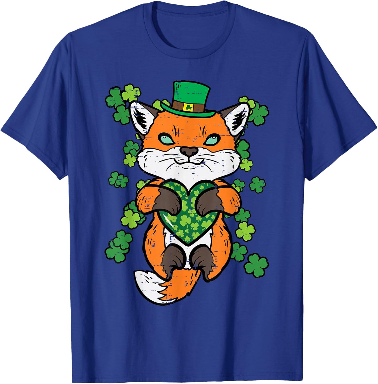 St Patricks Day Fox Saint Pattys Paddys Irish Women Kids Men T-Shirt - T-Shirt | Royal