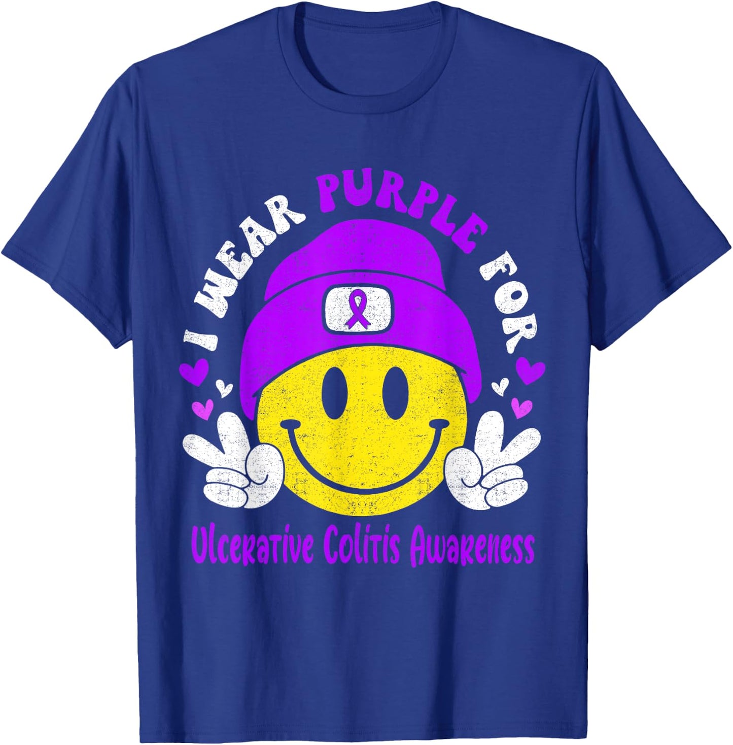 I Wear Purple for Ulcerative Colitis Awareness T-Shirt - T-Shirt | Royal