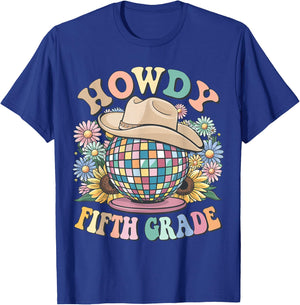 Howdy Fifth Grade Cowgirl Western 5th Grade Back to School T-Shirt - T-Shirt | Royal
