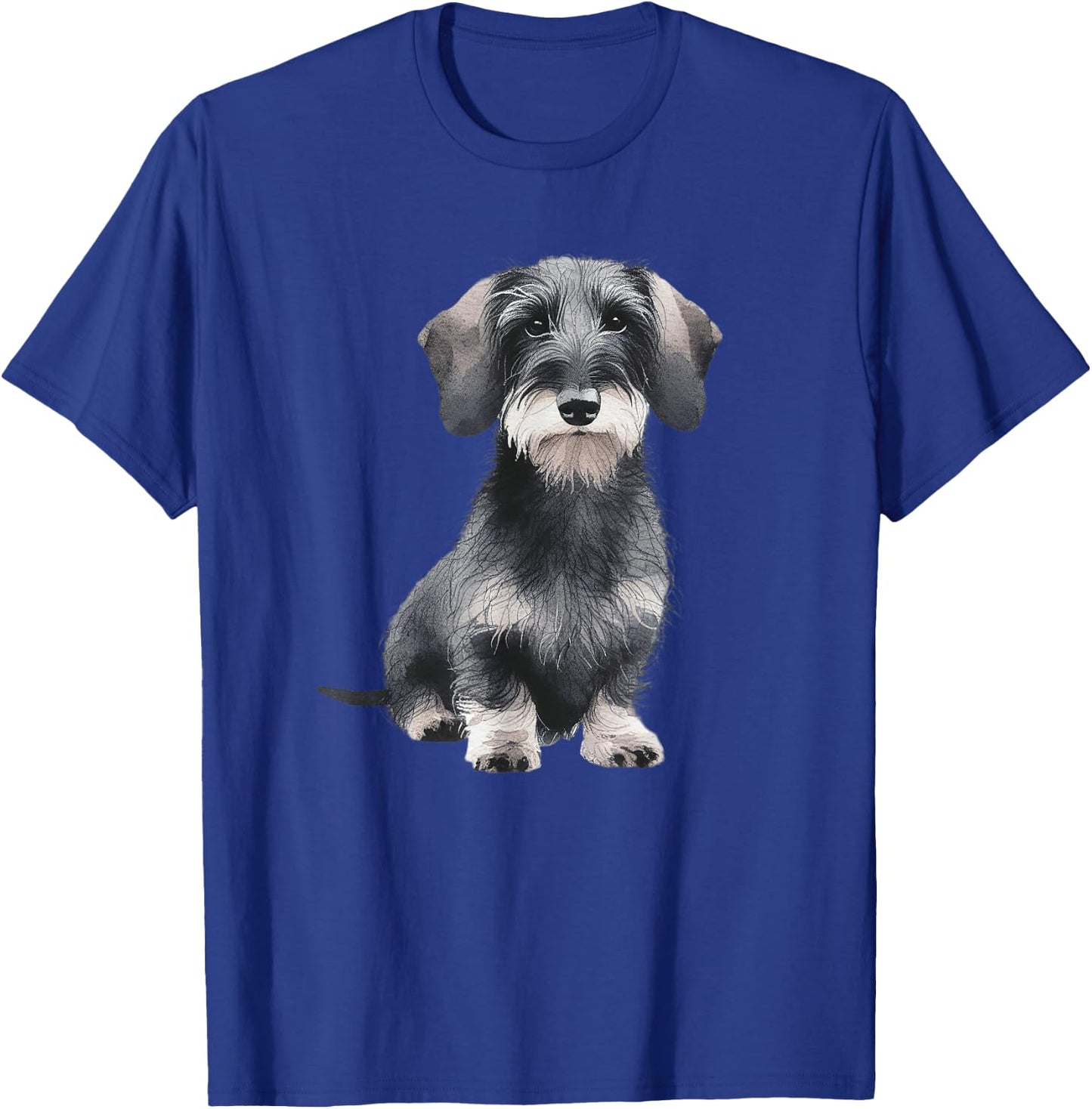 Wirehaired Dachshund Sitting Dog T-Shirt - T-Shirt | Royal