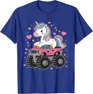 Monster Truck Unicorn Birthday Party Girl Monster Truck T-Shirt - T-Shirt | Royal