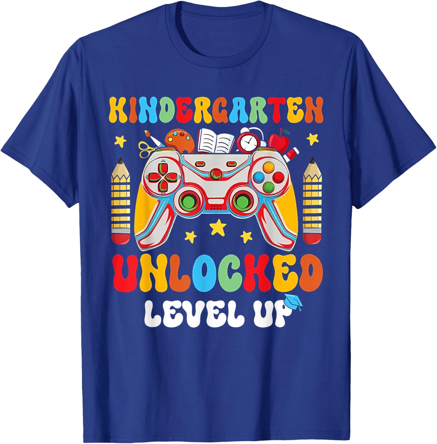 Kindergarten level up unlocked First Day of School Game Boys T-Shirt - T-Shirt | Royal