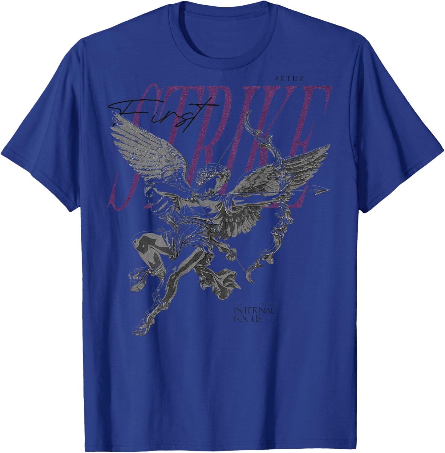 Hip Hop Vintage Edgy Urban Y2K Back Print Streetwear Angel T-Shirt - T-Shirt | Royal