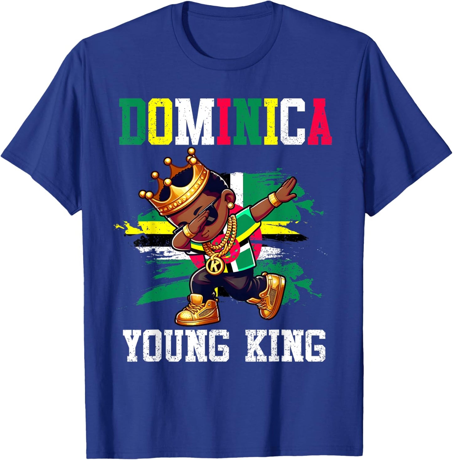 Dominica Young King Dominician Boy Proud Dominician Flag T-Shirt - T-Shirt | Royal