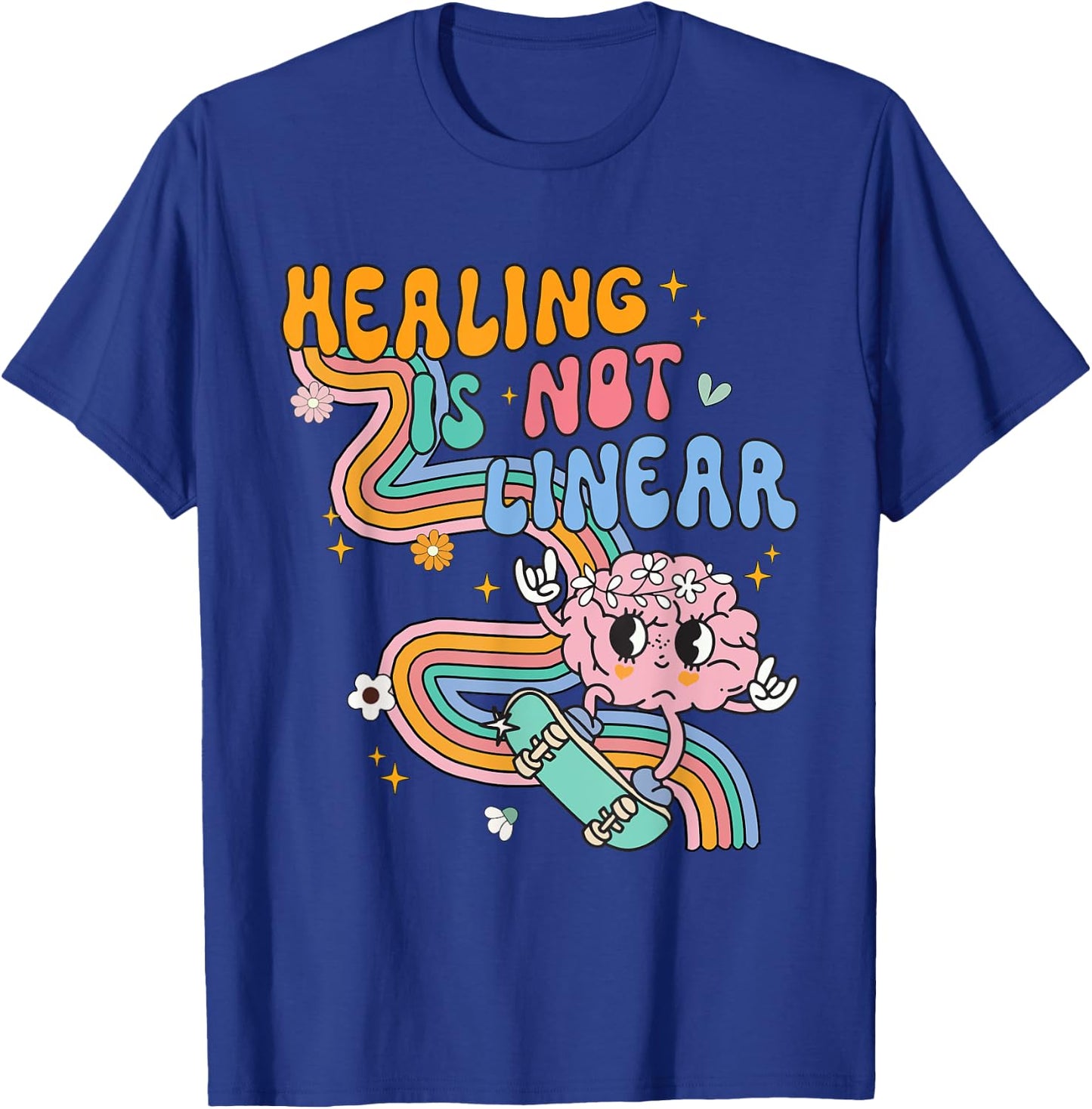 Healing Is Not Linear For Mental Health Awareness Counselor T-Shirt - T-Shirt | Royal
