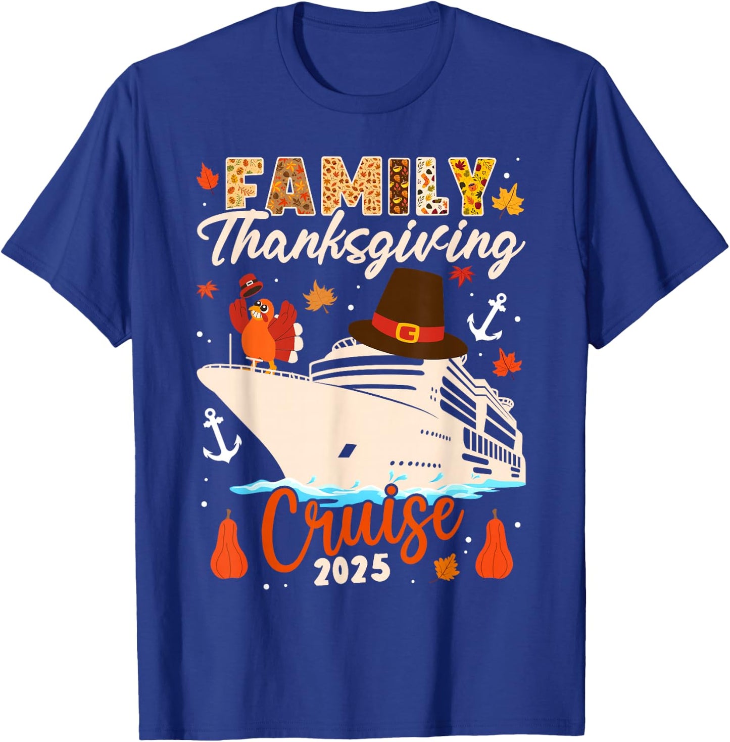 Matching Autumn Cruise Squad Family Thanksgiving Cruise 2025 T-Shirt - T-Shirt | Royal