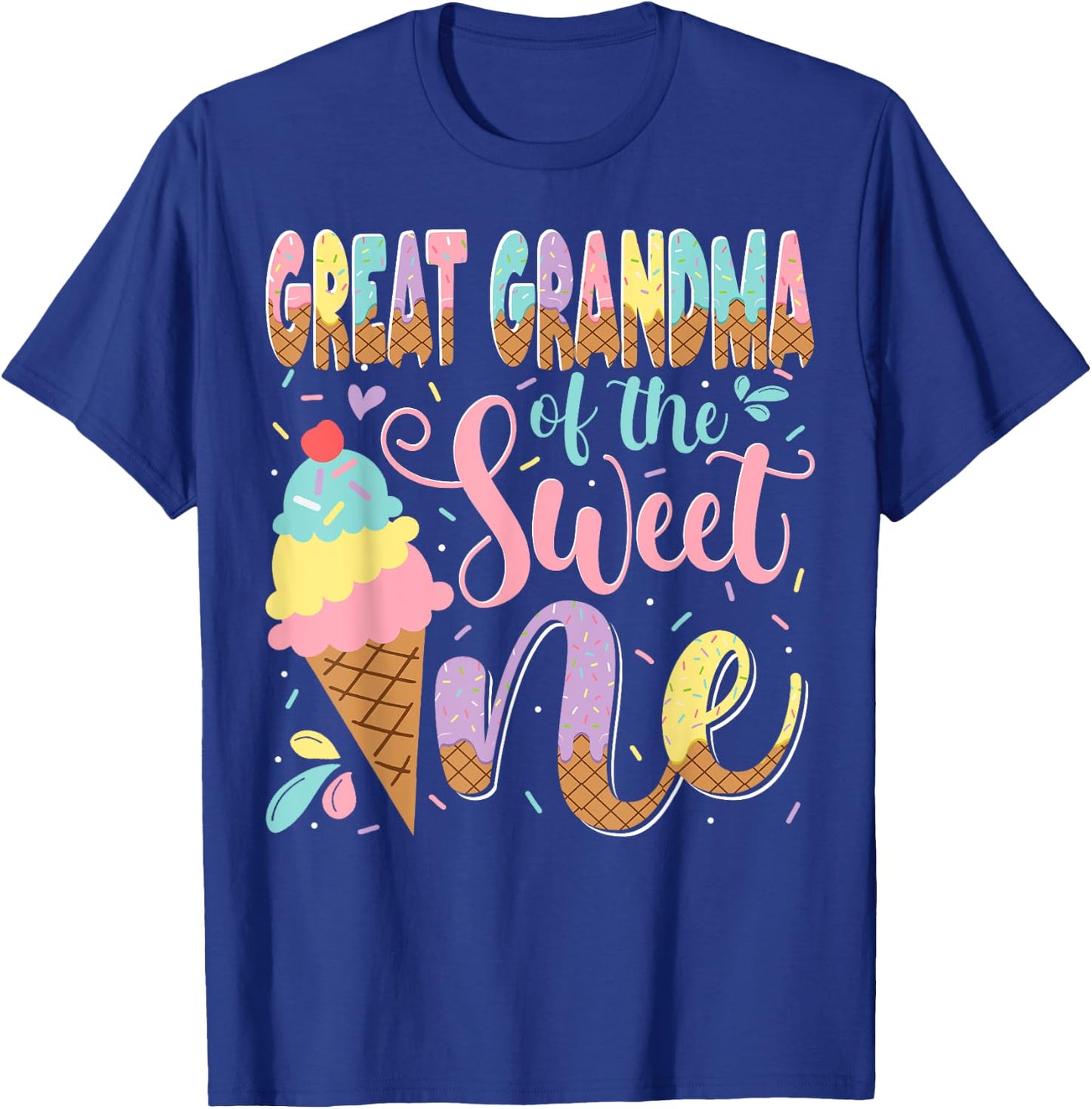 Great Grandma Of The Sweet One Ice Cream 1St Birthday Party T-Shirt - T-Shirt | Royal