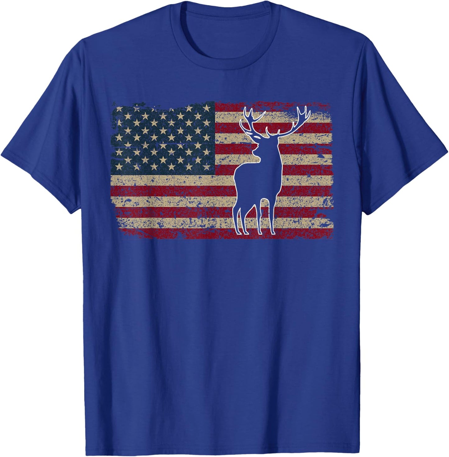 Deer Hunting American Flag I Proud Hunter Gift Men T-Shirt - T-Shirt | Royal