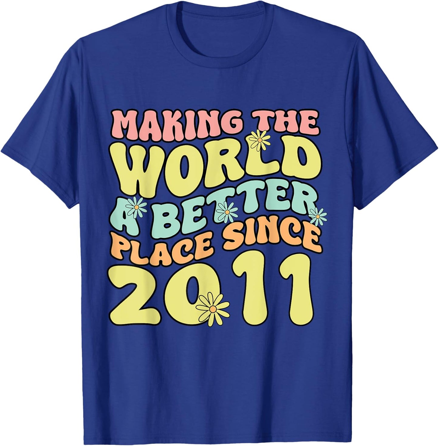 2011 Birthday , Making The World A Better Place Since 2011 T-Shirt - T-Shirt | Royal