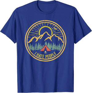 I Hate People Camping Shirt Retro Funny Camp Lovers T-Shirt - T-Shirt | Royal