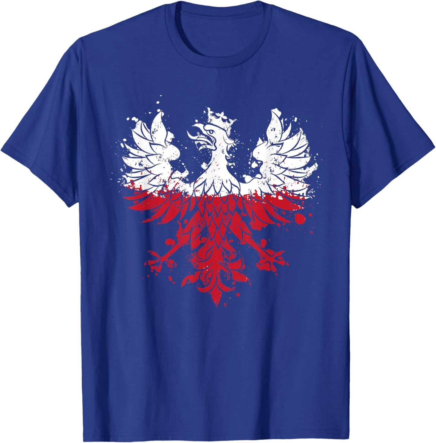 POLISH Eagle, Poland Pride, White Red Flag, Novelty T-Shirt - T-Shirt | Royal