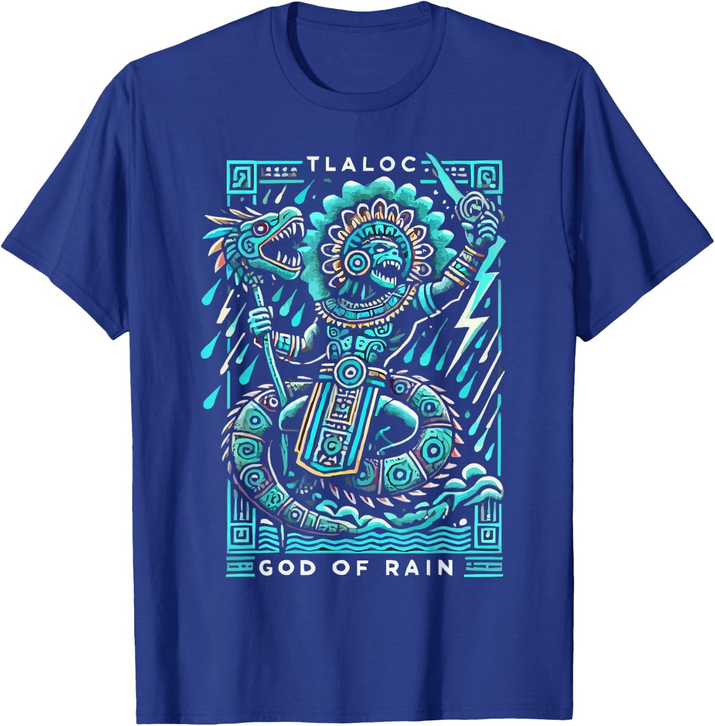 Aztec God Aztec Culture Mayan Indigenous Tlaloc Statue T-Shirt - T-Shirt | Royal