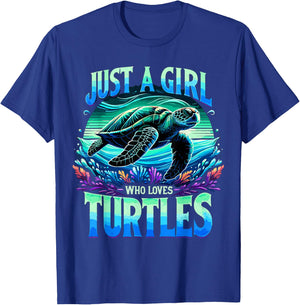 Turtle Just A Girl Who Loves Turtles T-Shirt - T-Shirt | Royal