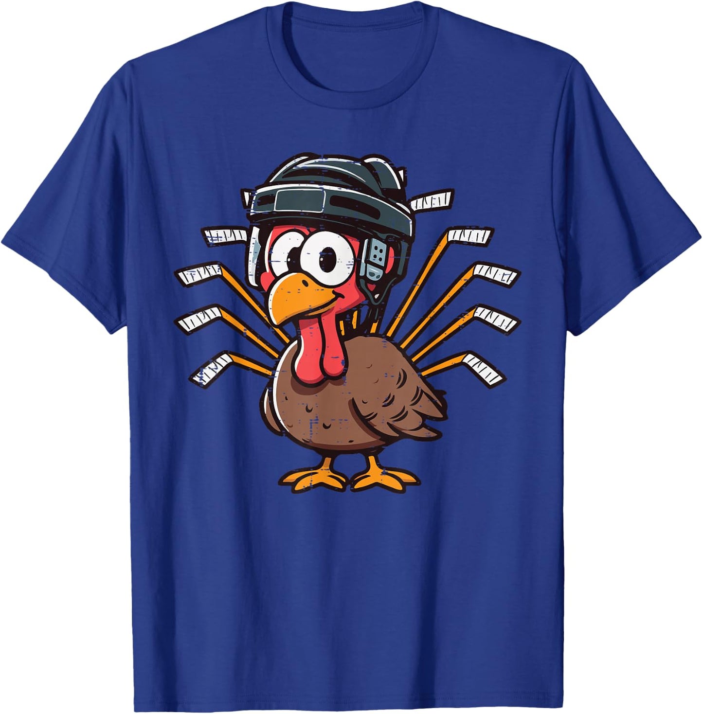 Thanksgiving Ice Hockey Turkey Day Sport Men Boys Kids Youth T-Shirt - T-Shirt | Royal