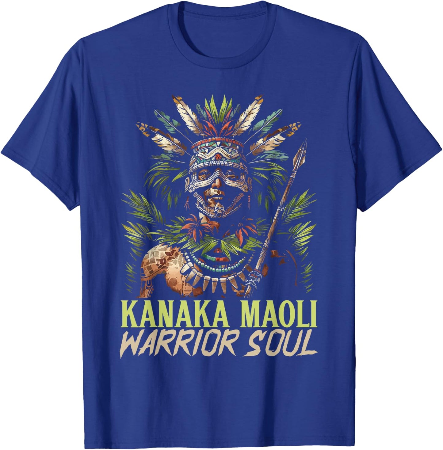 Kanaka Maoli Warrior Native Hawaiian Islands Hawaii Flag T-Shirt - T-Shirt | Royal