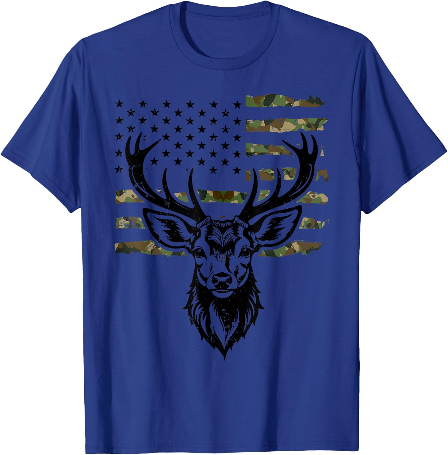American flag deer hunting USA hunt vintage design for dad T-Shirt - T-Shirt | Royal