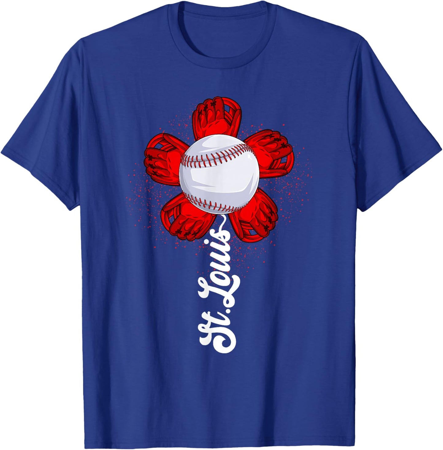 St. Louis Retro Baseball Flower Lover Met At Game Day Boys T-Shirt - T-Shirt | Royal