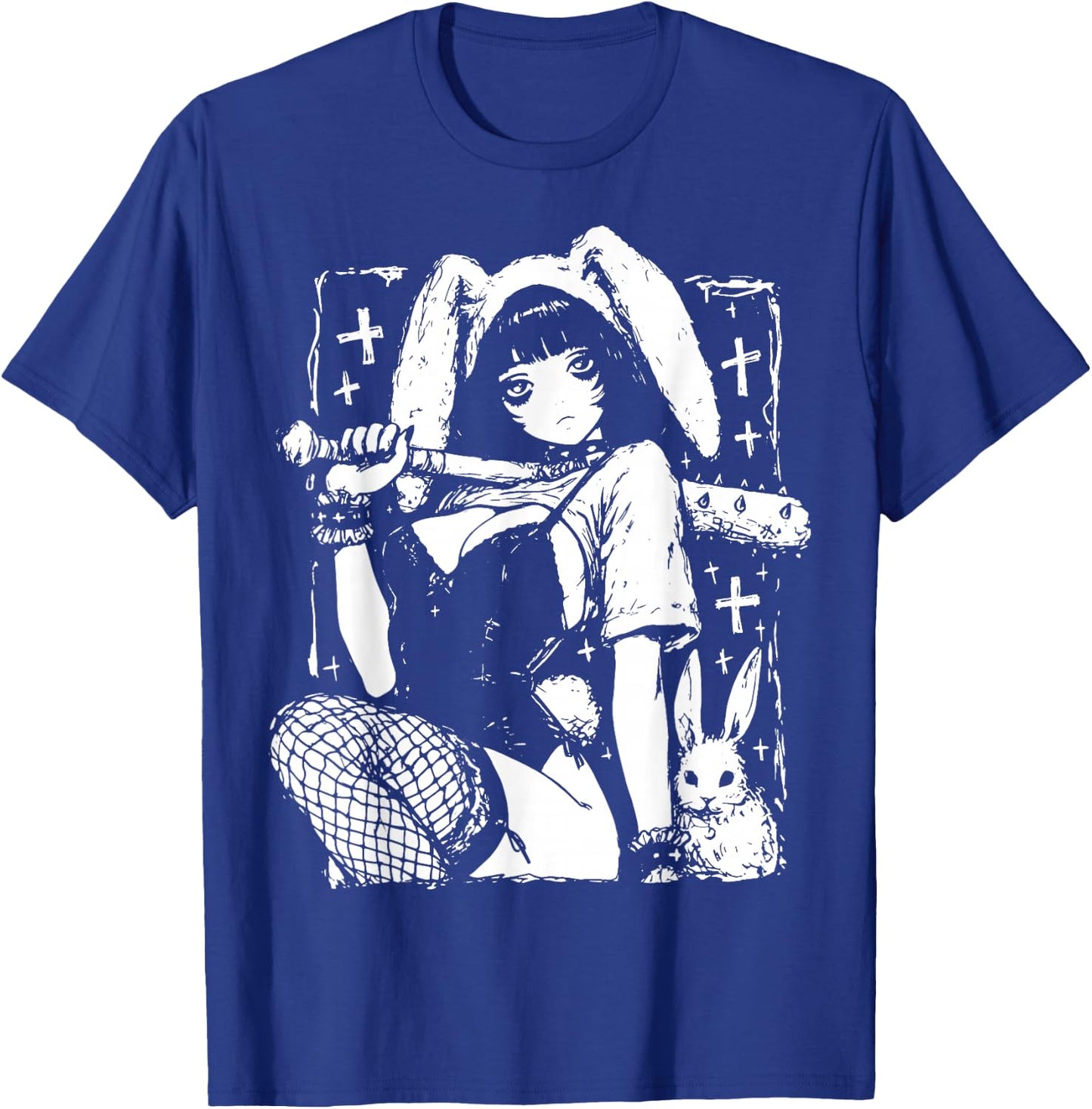 Creepy Horror Bunny Girl Anime Manga Alt Kawaii Harajuku T-Shirt - T-Shirt | Royal