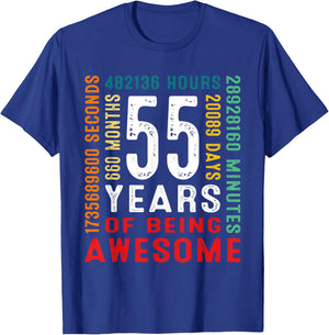 55 Years Old Vintage Retro 55th Birthday Gifts 660 Months T-Shirt - T-Shirt | Royal