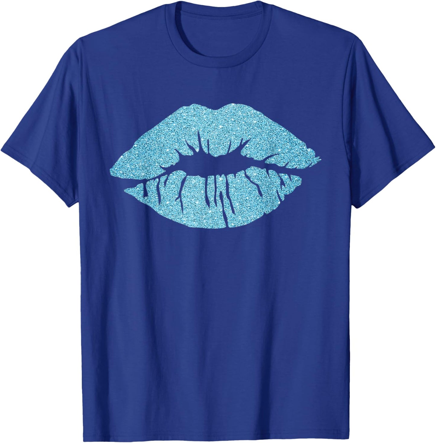 Women's Kiss Lips Blue Lips Blue Lipstick Blue Kiss T-Shirt - T-Shirt | Royal