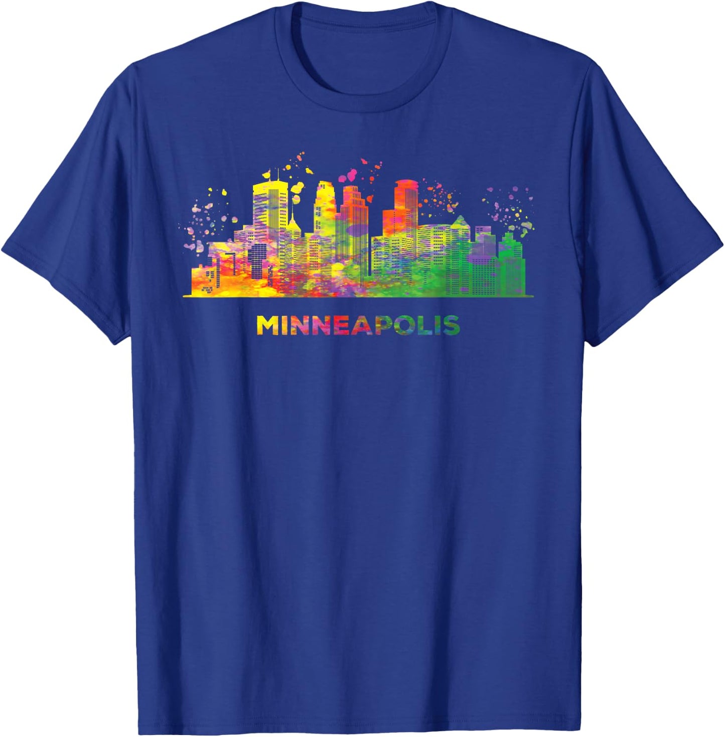 Minneapolitan Skyline Colorful Cityscape Minneapolis T-Shirt - T-Shirt | Royal