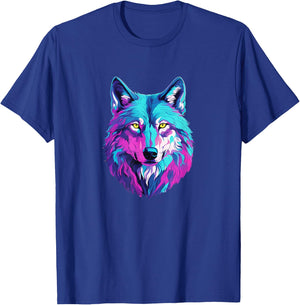 Vibrant Multicolored Wolf T-Shirt - T-Shirt | Royal