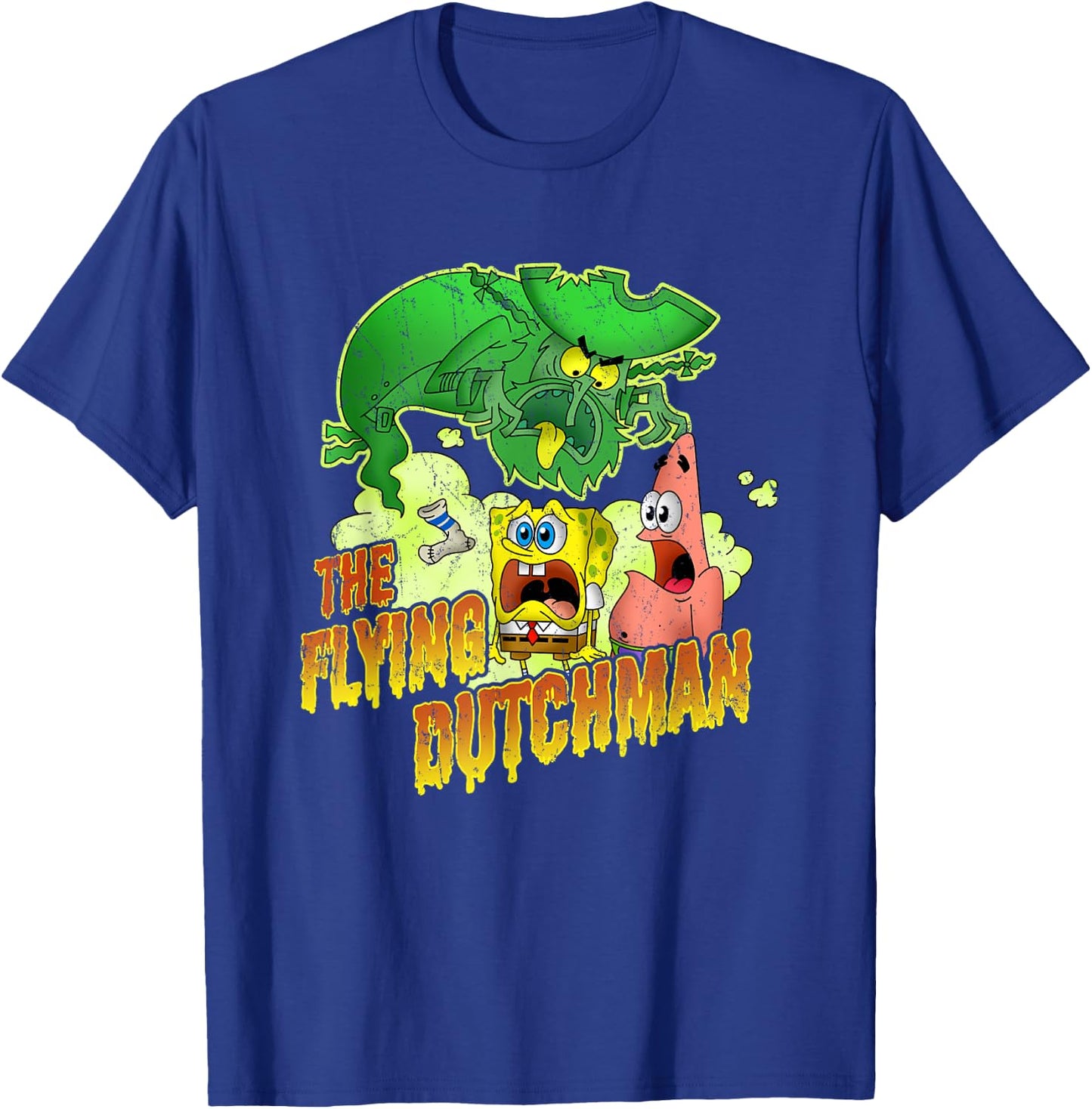 SpongeBob SquarePants The Flying Dutchman Distressed T-Shirt - T-Shirt | Royal
