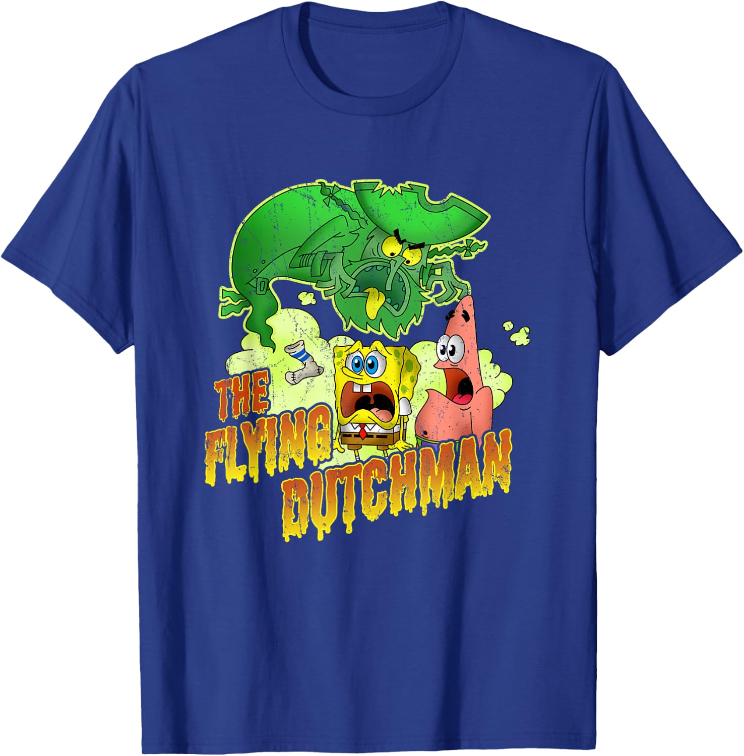 SpongeBob SquarePants The Flying Dutchman Distressed T-Shirt - T-Shirt | Royal