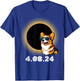 Total solar eclipse 2024 corgi dog wearing glasses spring Women T-Shirt - T-Shirt | Royal
