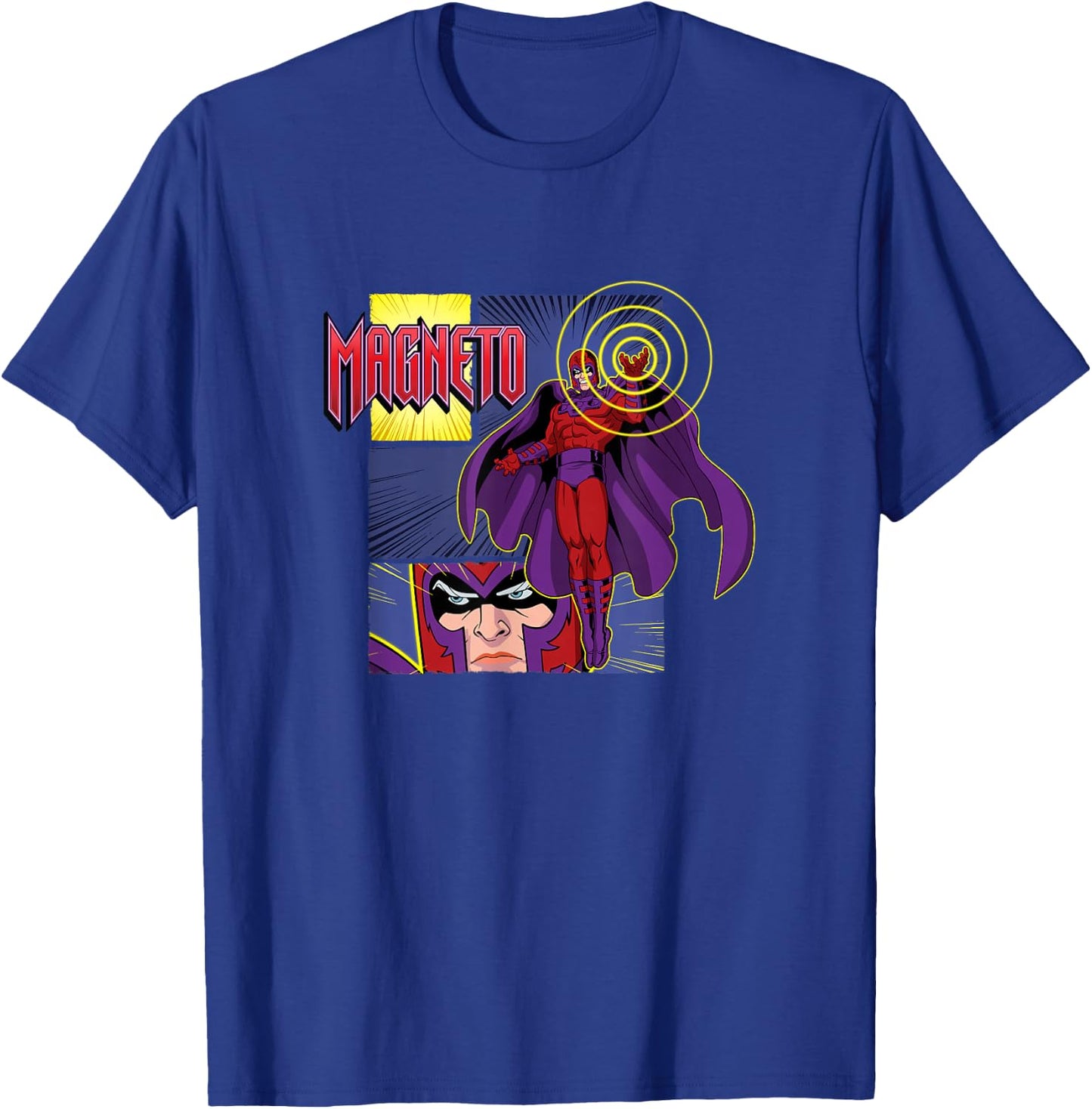 Marvel X-Men '97 Magneto Comic Book Villain Panels Vintage T-Shirt - T-Shirt | Royal