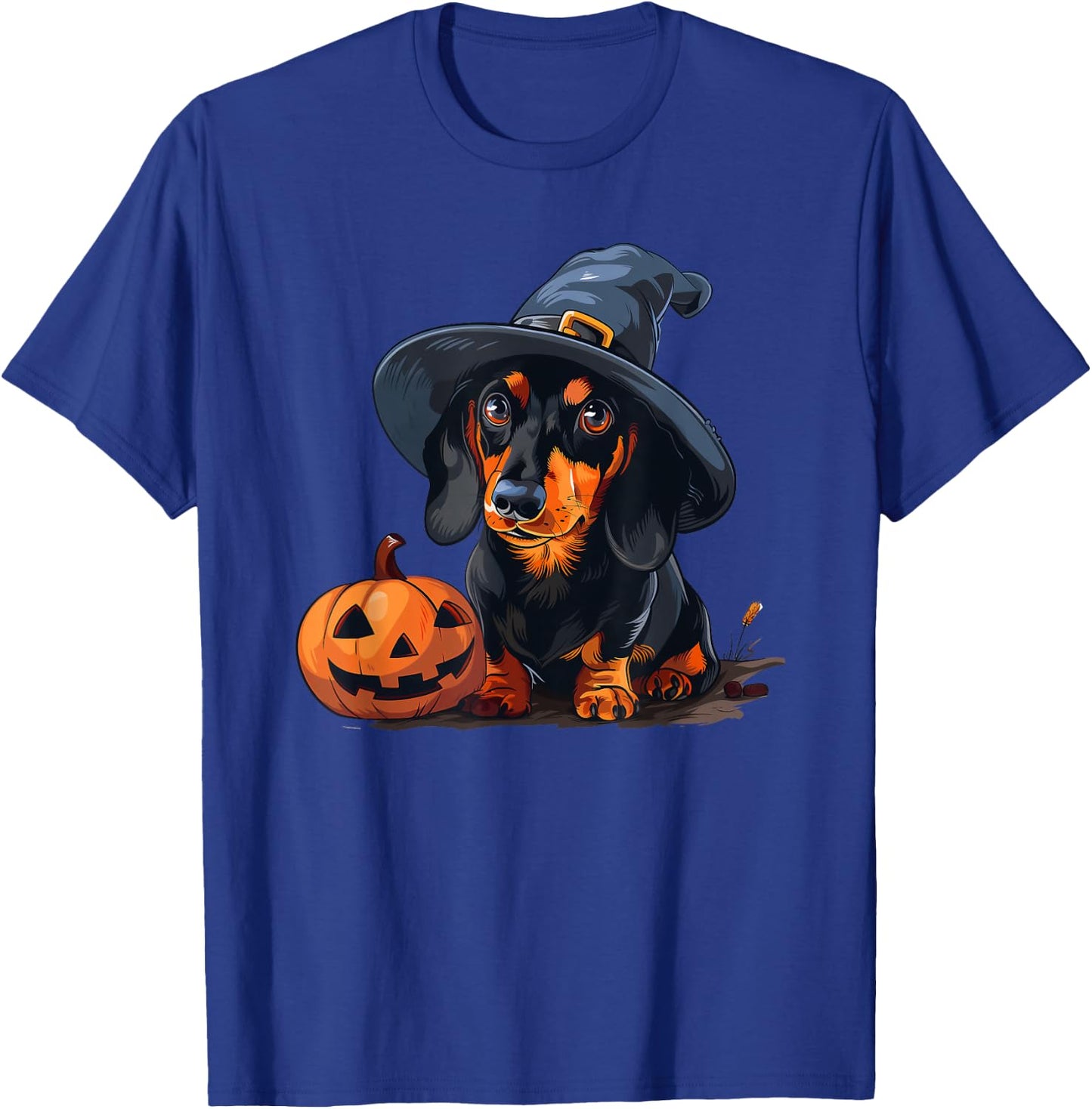 Cute Halloween Costume Dachshund Witch Dog Lover Design T-Shirt - T-Shirt | Royal