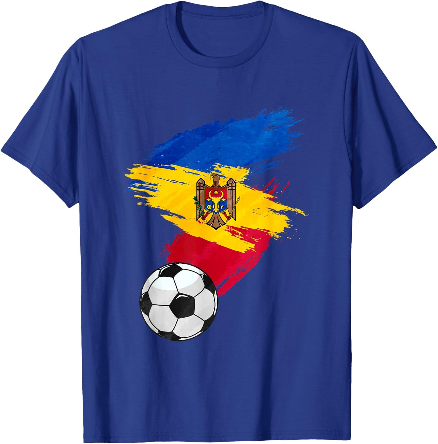 Moldova Soccer Football Flag T-Shirt - T-Shirt | Royal