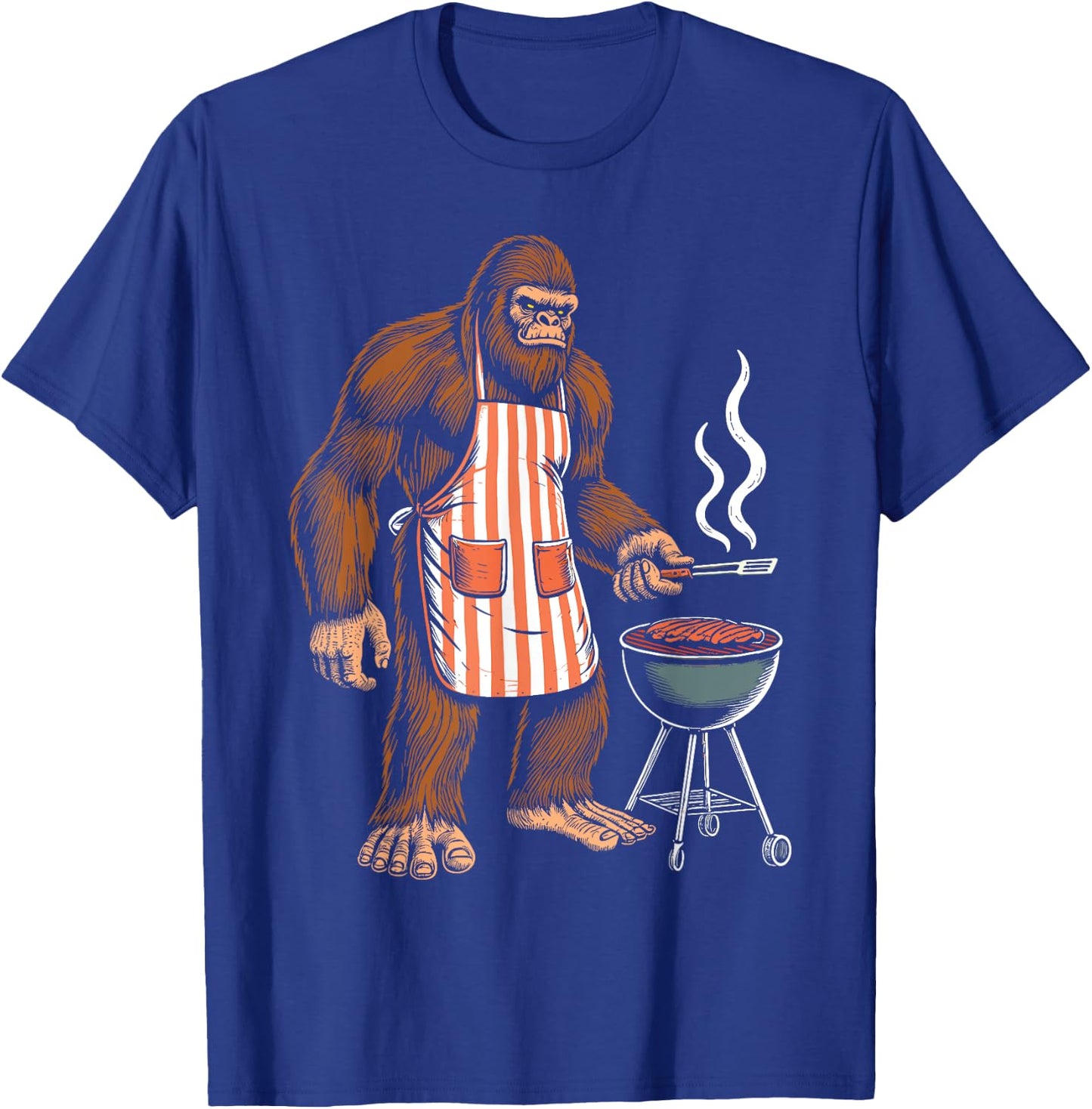 Bbq Men Funny Sasquatch Barbeque Bigfoot Bbq T-Shirt - T-Shirt | Royal