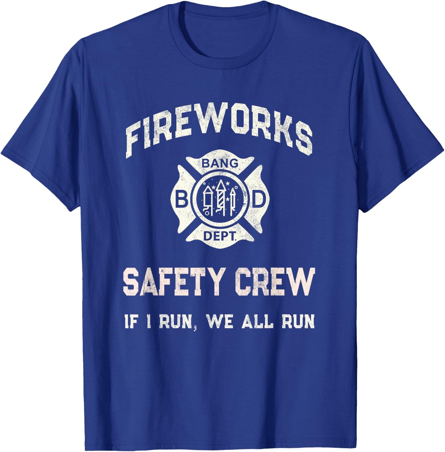 Cute 4th July FIREWORKS SAFETY CREW Pyro Director Team Dad T-Shirt - T-Shirt | Royal