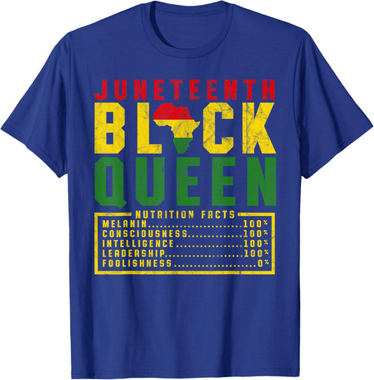 Juneteenth Women's Black Queen Diet Melanin Black Pride T-Shirt - T-Shirt | Royal